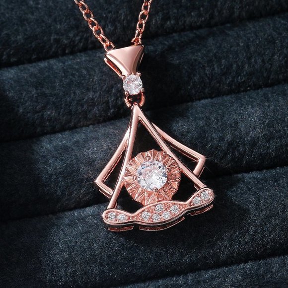 🌸Shiny Unique Shape Rose Gold Plated Necklace for Women, MARR9003 - Picture 2 of 6